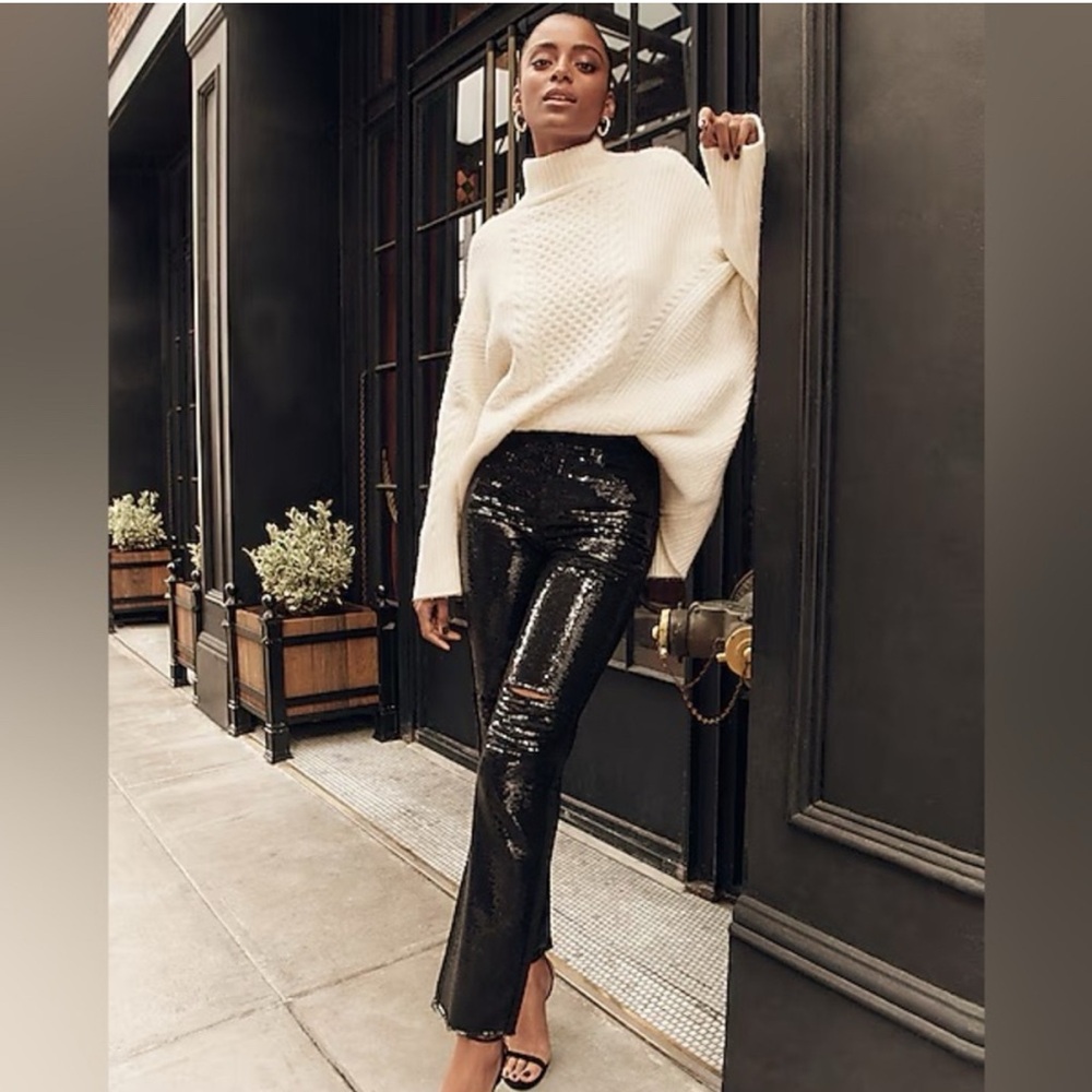 Express High Rise Black Sequin Jeans